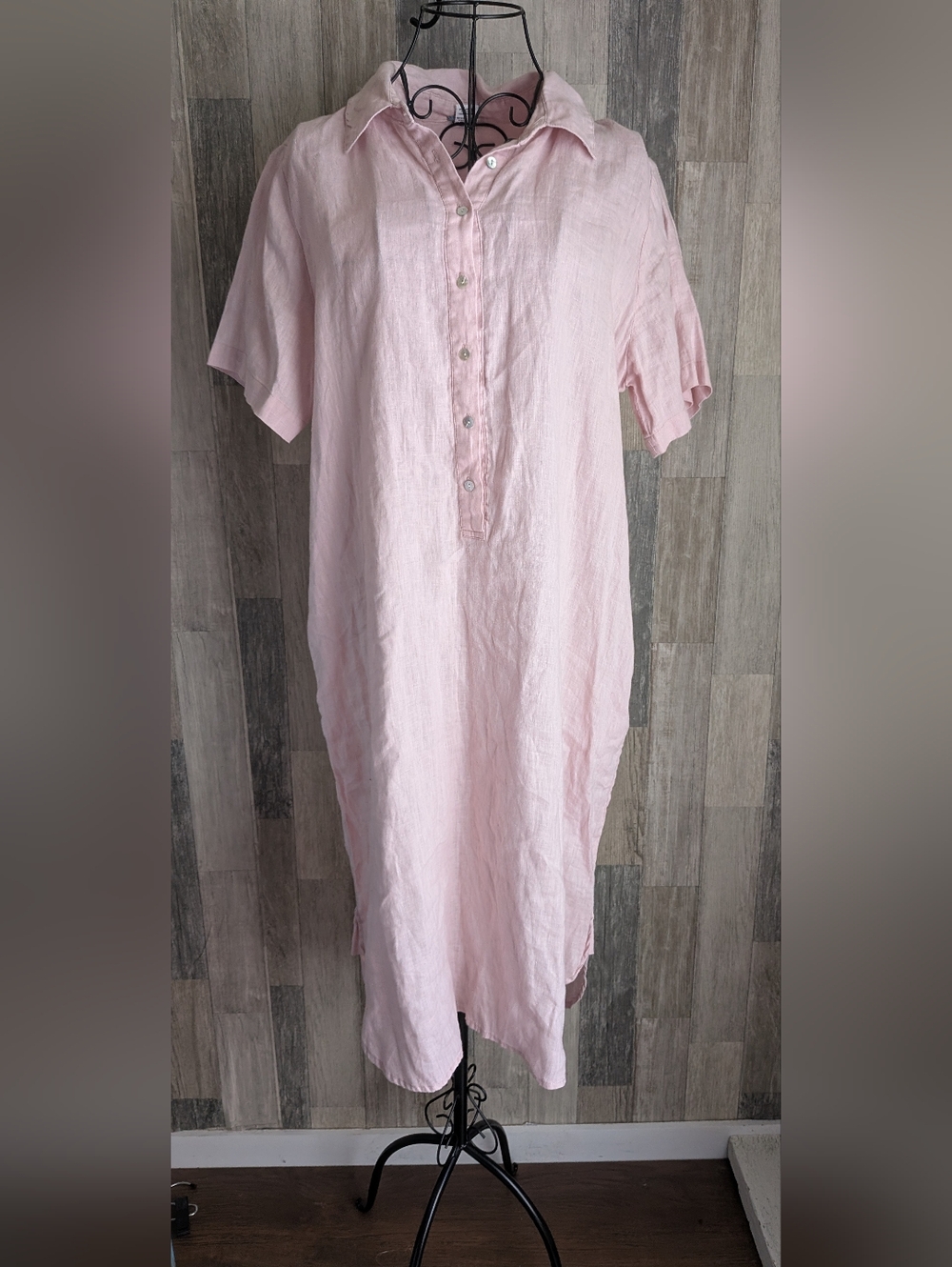 Magaschoni Linen Shirt Dress